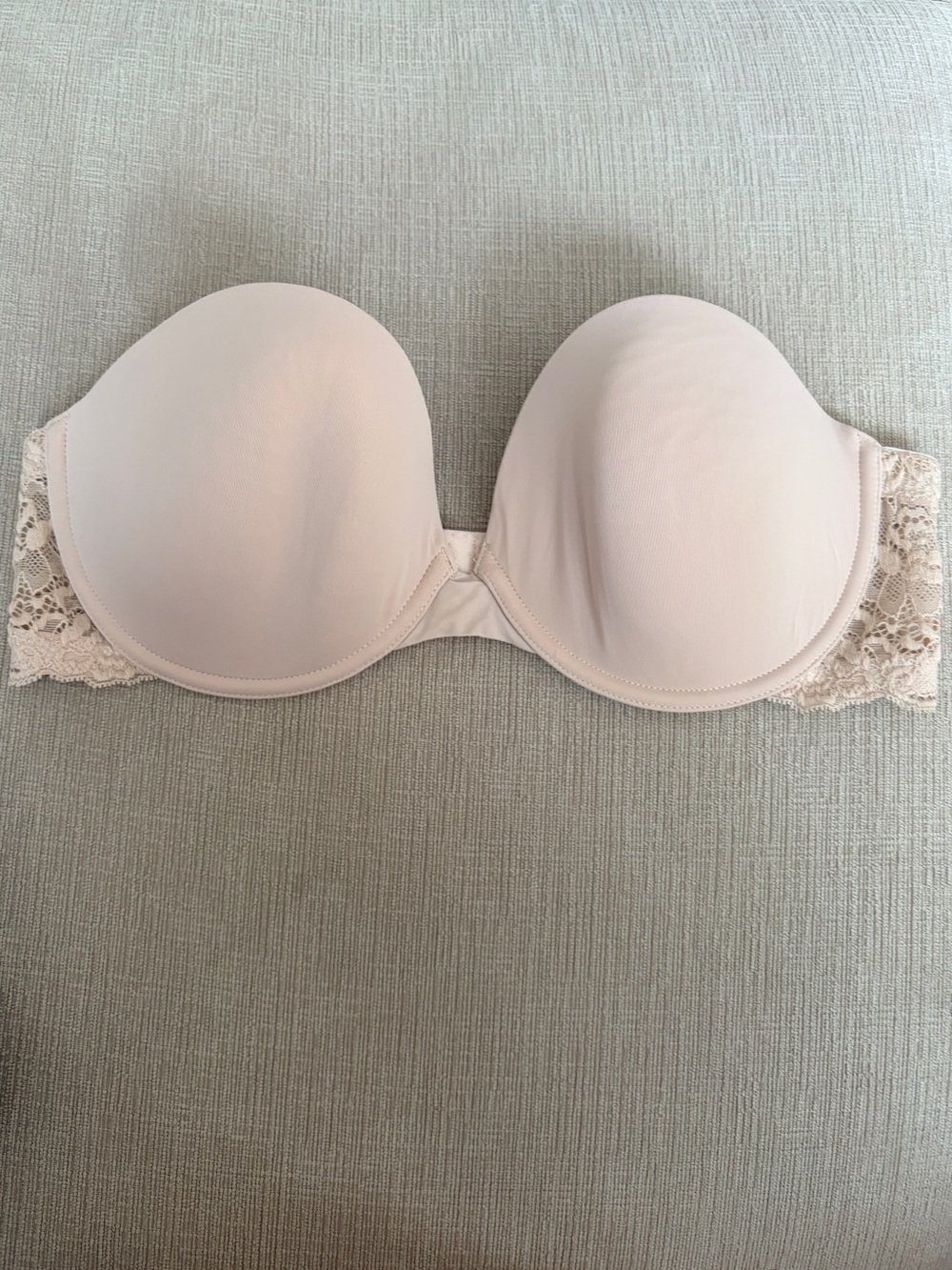 Skarlett Blue Lace-Back Strapless Push-Up Bra in Light Nude